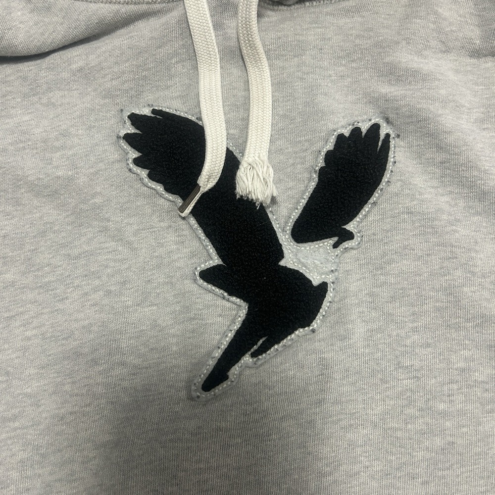 American Eagle Embroidered Hoodie Sweatshirt Pullover Womens XS Gray - Picture 2 of 7